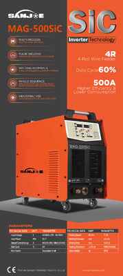 Saldatrice industriale 500A MIG con tecnologia inverter SiC e capacità di saldatura a flusso + gas